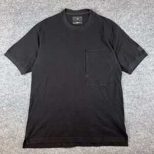 Y-3 Yohji Yamamoto Adidas T Shirt Mens XS (FITS L) Black Textured Cotton Pocket